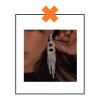 Strass oorbellen letter N